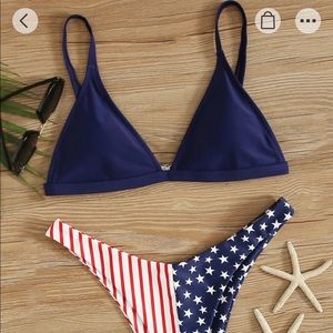 Romwe American flag bikini